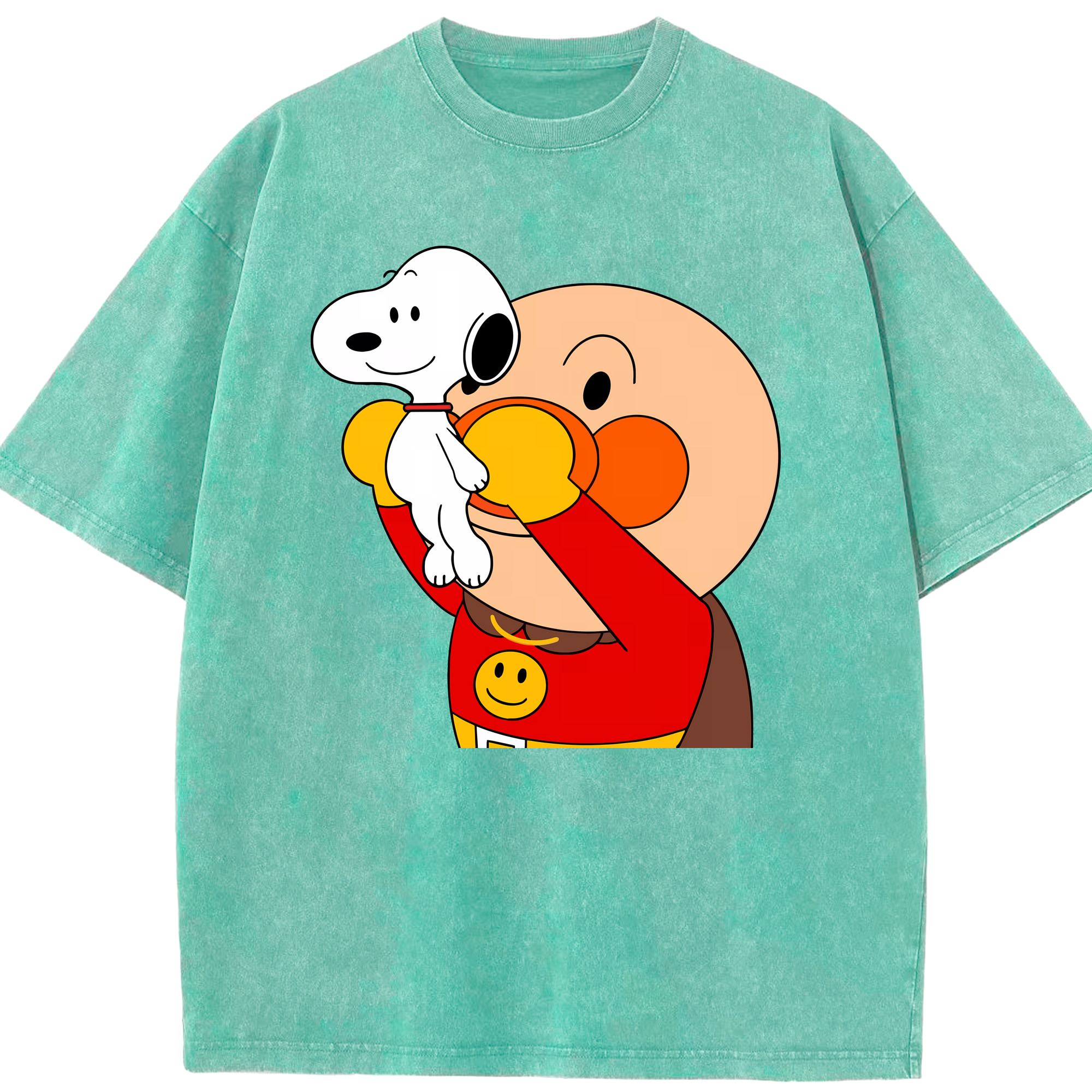 （画像用） アンパンマン Anpanman 綿100% ヴィンテージ風 半袖Tシャツ（フロントプリント）